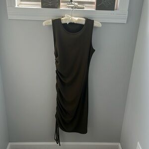 Olive green rouched dress